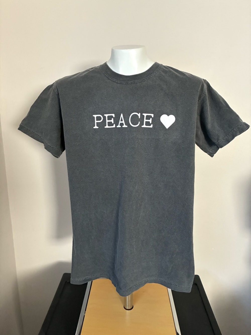 PEACE Graphic Short-Sleeve T-Shirt - Charcoal Size Small
